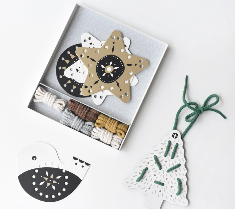 Lacing ornaments from Wee Gallery