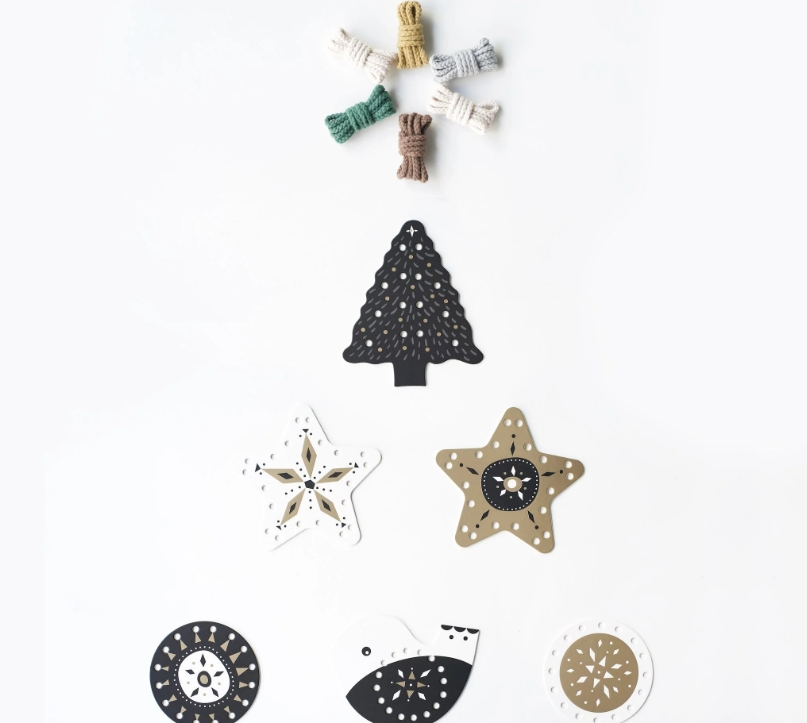 Lacing ornaments from Wee Gallery