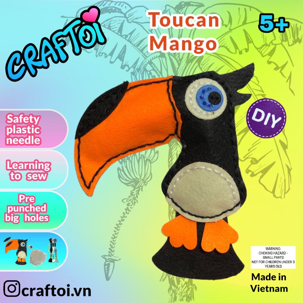 Bộ Thủ Công Trẻ Tự Làm Thú Bông TOUCAN MANGO