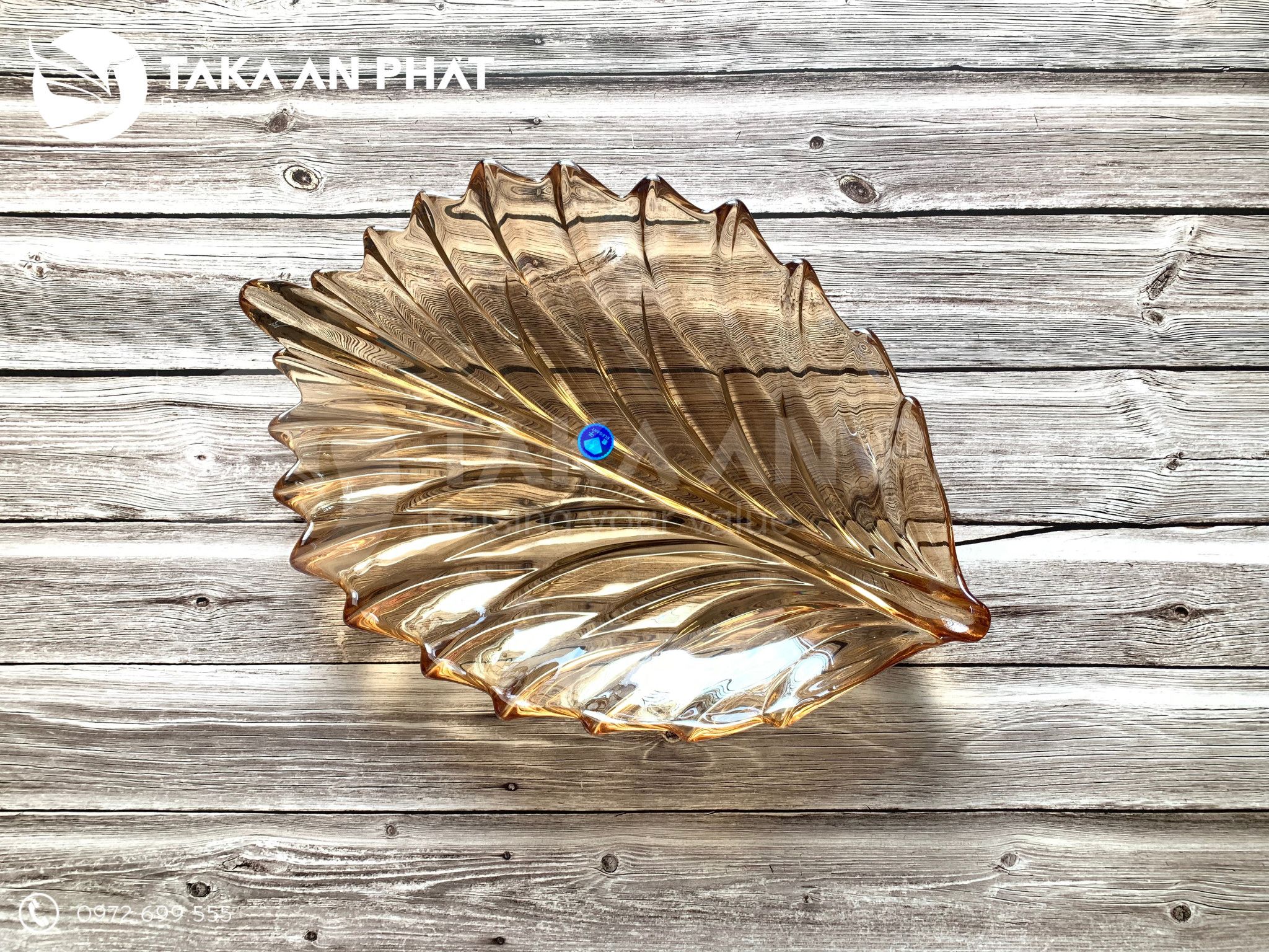Khay Đựng Hoa Quả Thuỷ Tinh Hình Chiếc Lá