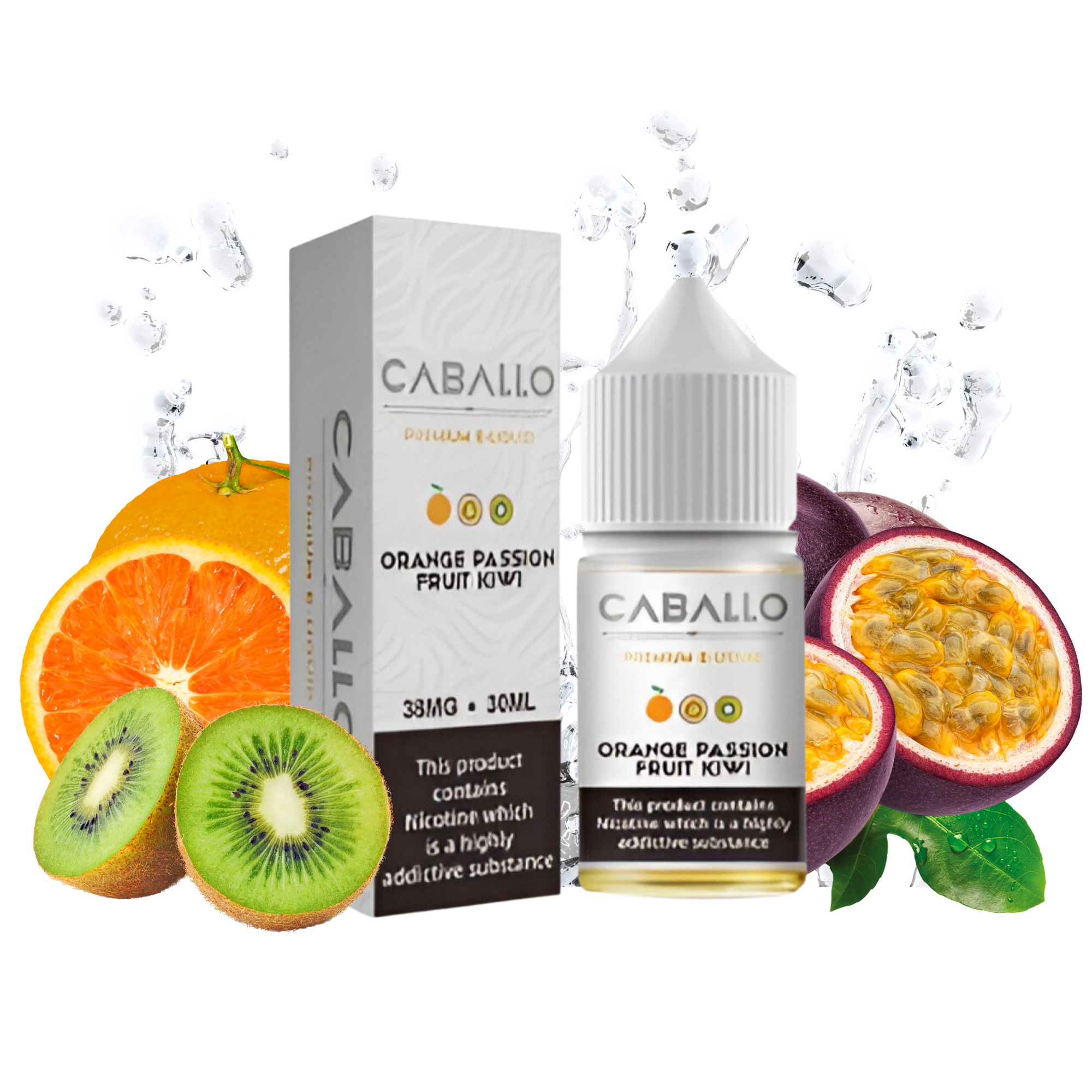 Caballo Cam Chanh Dây Kiwi (Orange Passionfruit Kiwi) 30ml Saltnic