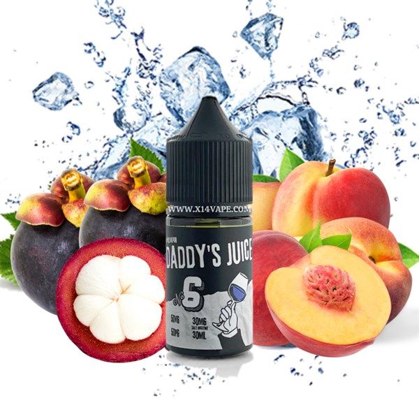 Daddy's Juice No6 Đào Măng Cụt (Peach Mangosteen) 30ml Saltnic