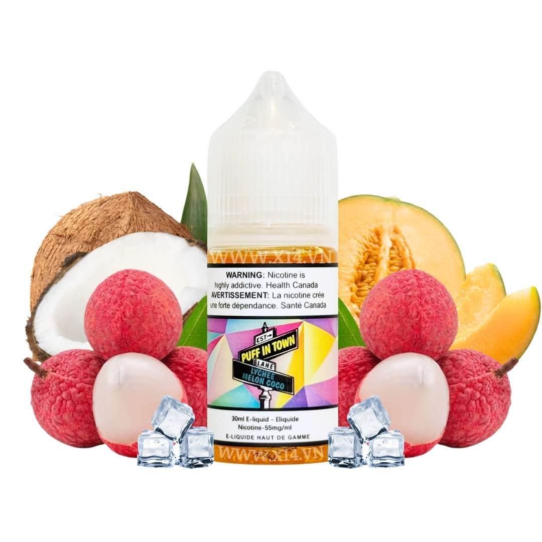 Puff In Town Vải Dưa Lưới Dừa (Lychee Melon Coco) 30ml Saltnic