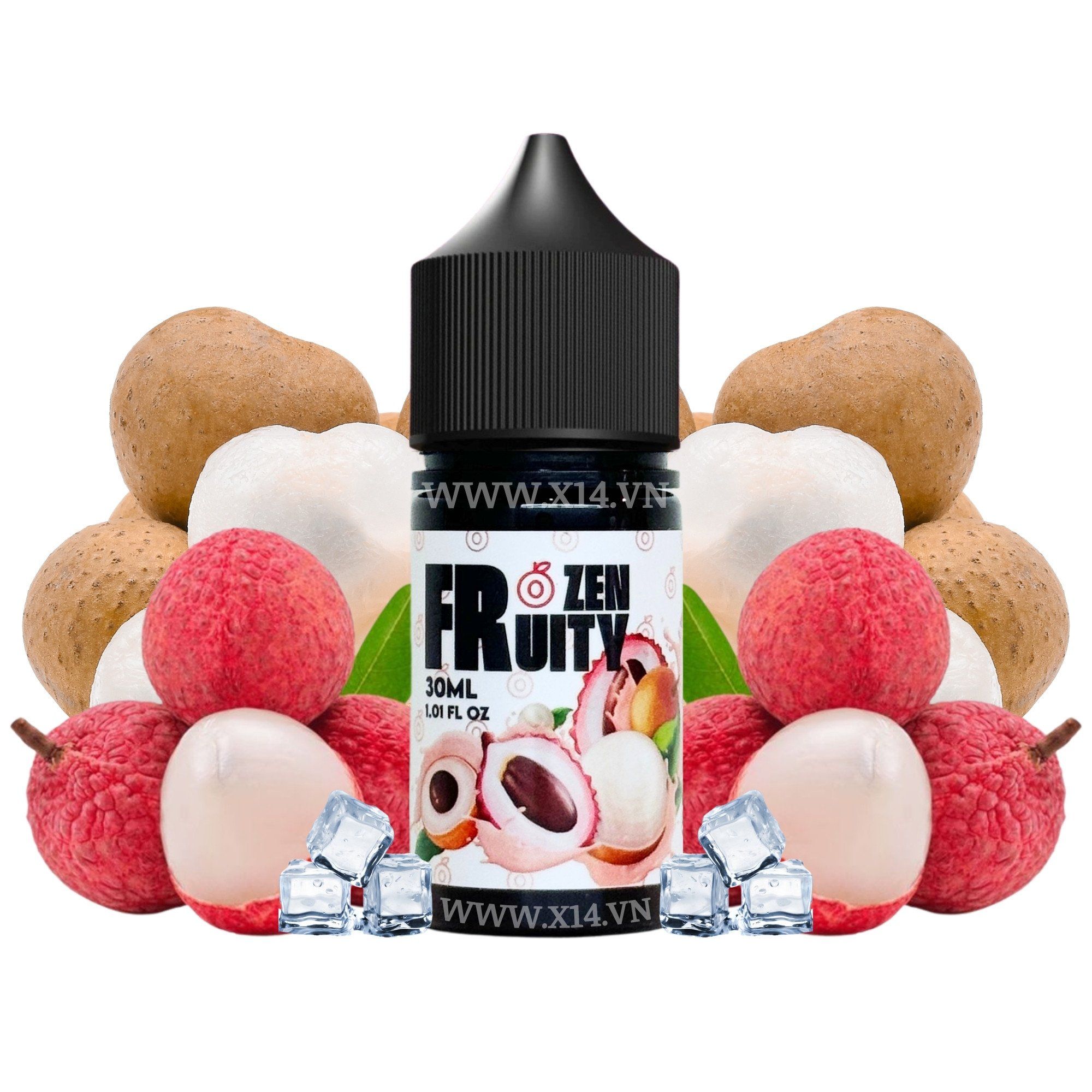 Frozen Fruity Vải Nhãn (Iced Burst Longan Lychee) 30ml Saltnic