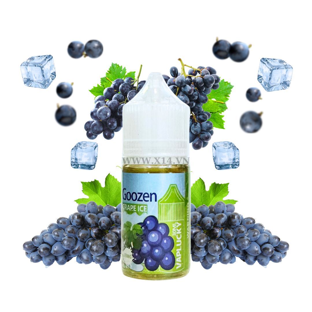 Vaplucky Goozen Nho Lạnh (Grape Ice) 30ml Saltnic