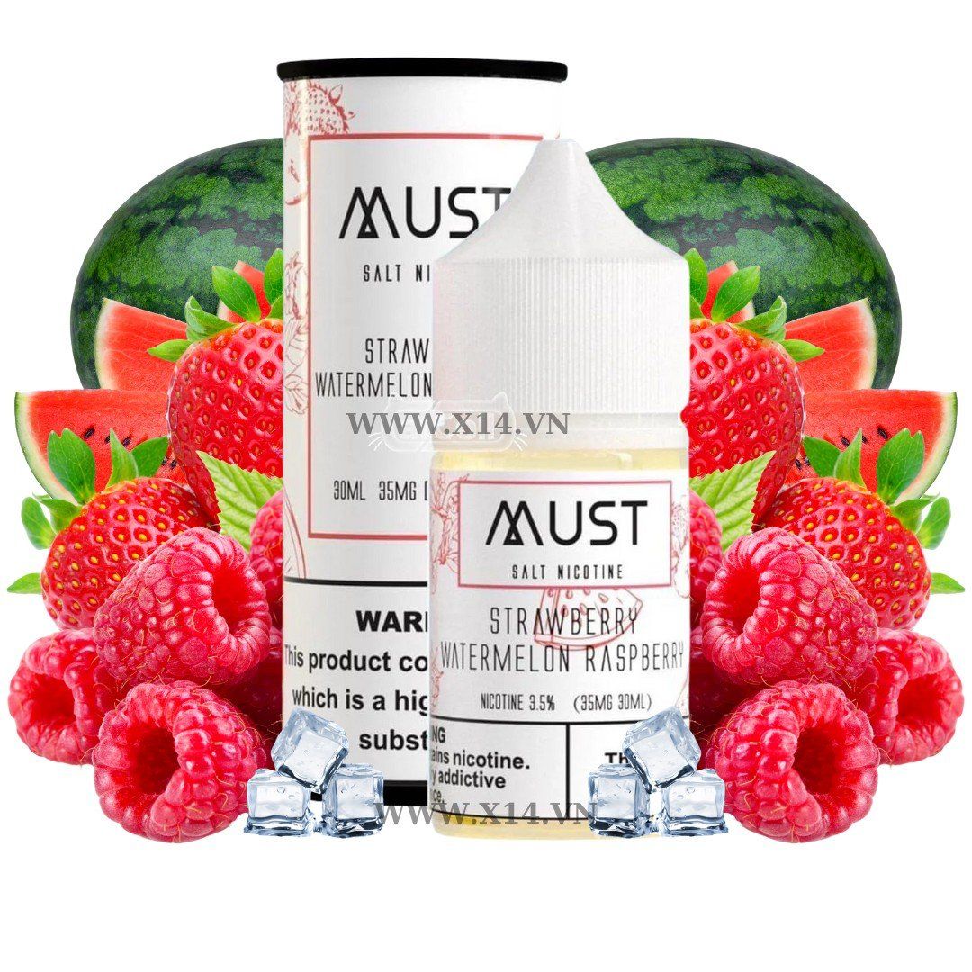 Must Dâu Dưa Hấu Mâm Xôi (Strawberry Watermelon Raspberry) 30ml Saltnic