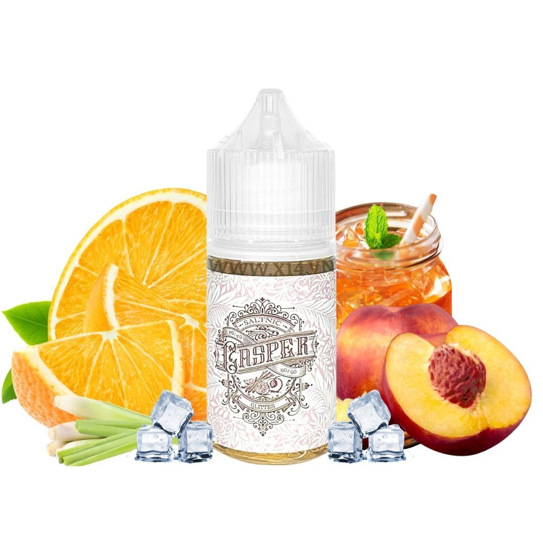 Casper Glitter Trà Đào Cam Sả (Peach Orange Lemongrass Tea) 30ml Saltnic
