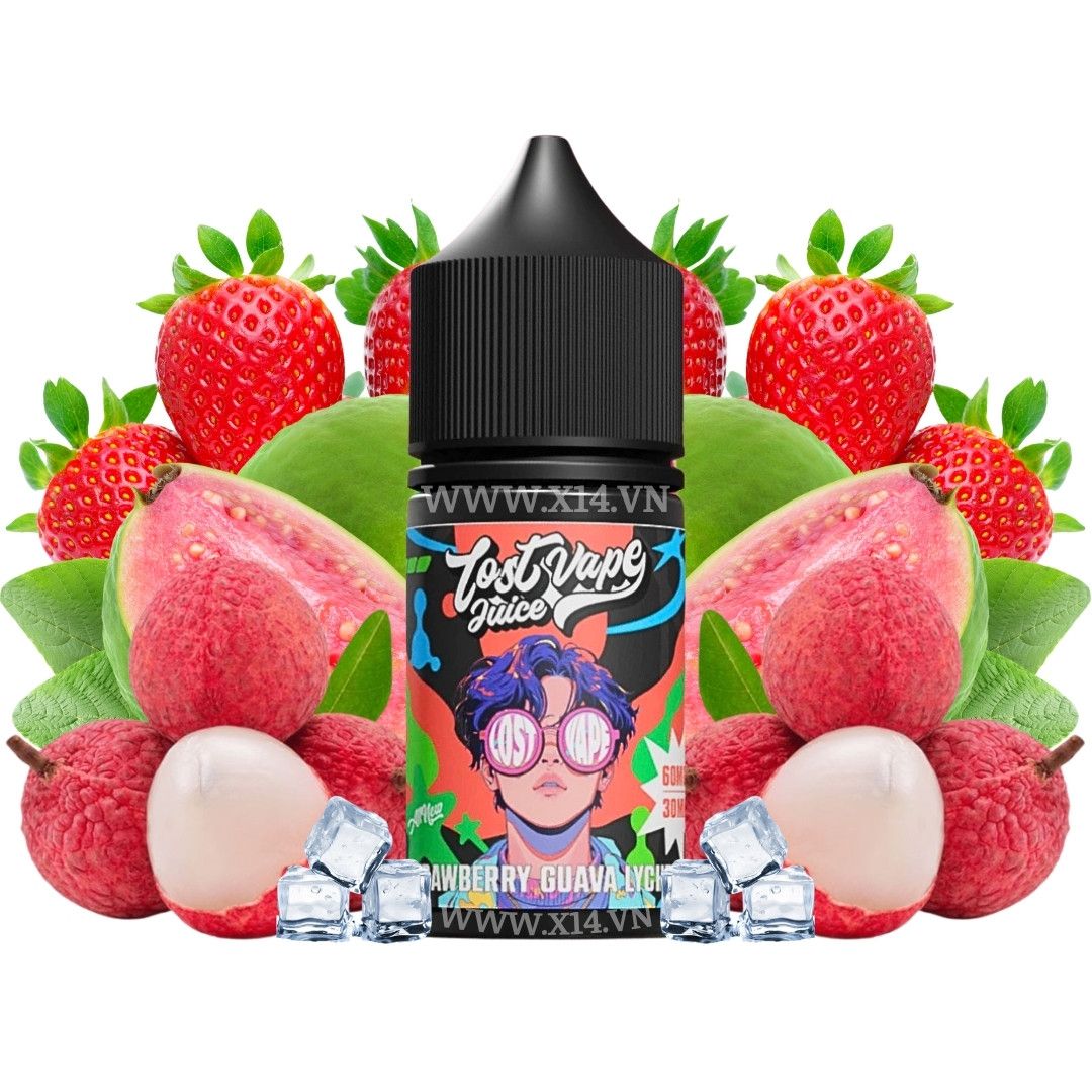 Lostvape Dâu Ổi Vải (Strawberry Guava Lychee) 30ml Saltnic