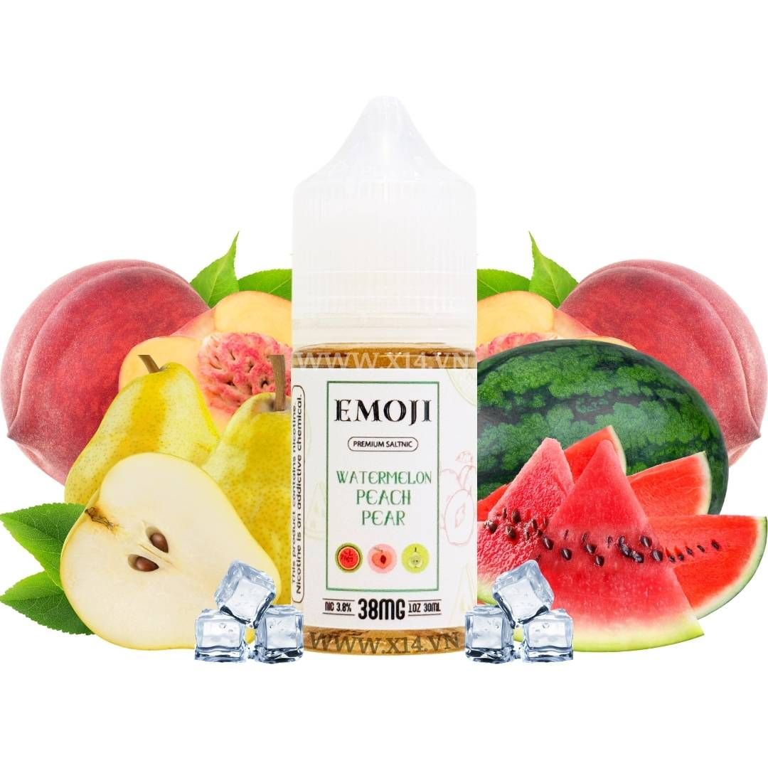Emoji Dưa Hấu Đào Lê (Watermelon Peach Pear) 30ml Saltnic