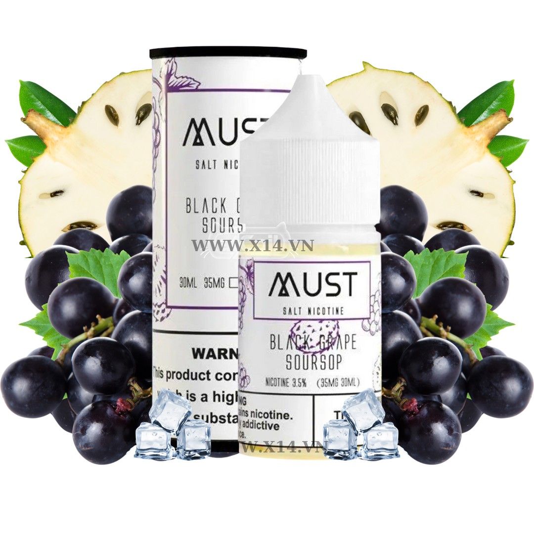 Must Nho Đen Mãng Cầu (Black Grape Soursop) 30ml Saltnic
