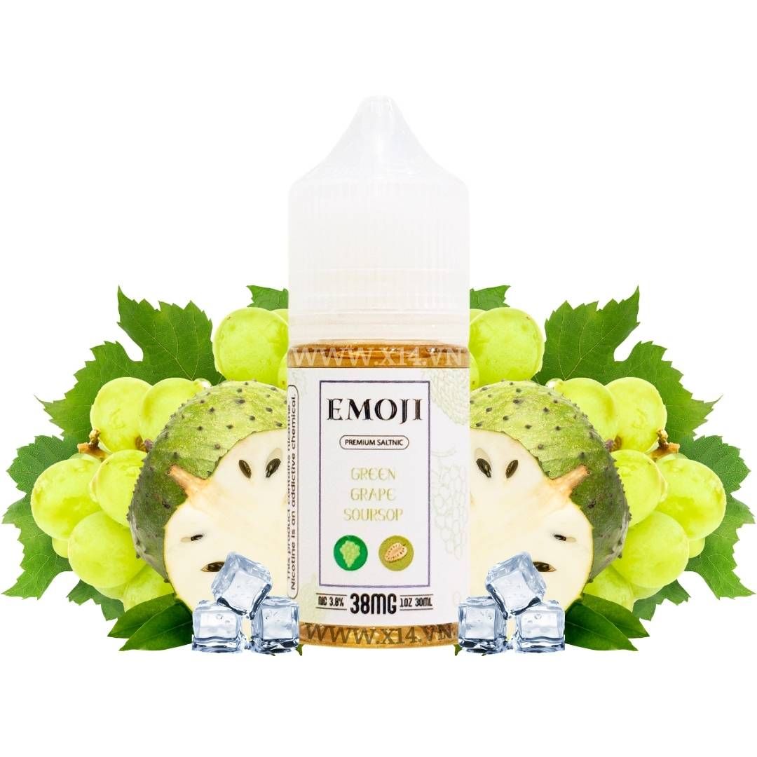Emoji Nho Xanh Mãng Cầu (Green Grape Soursop) 30ml Saltnic