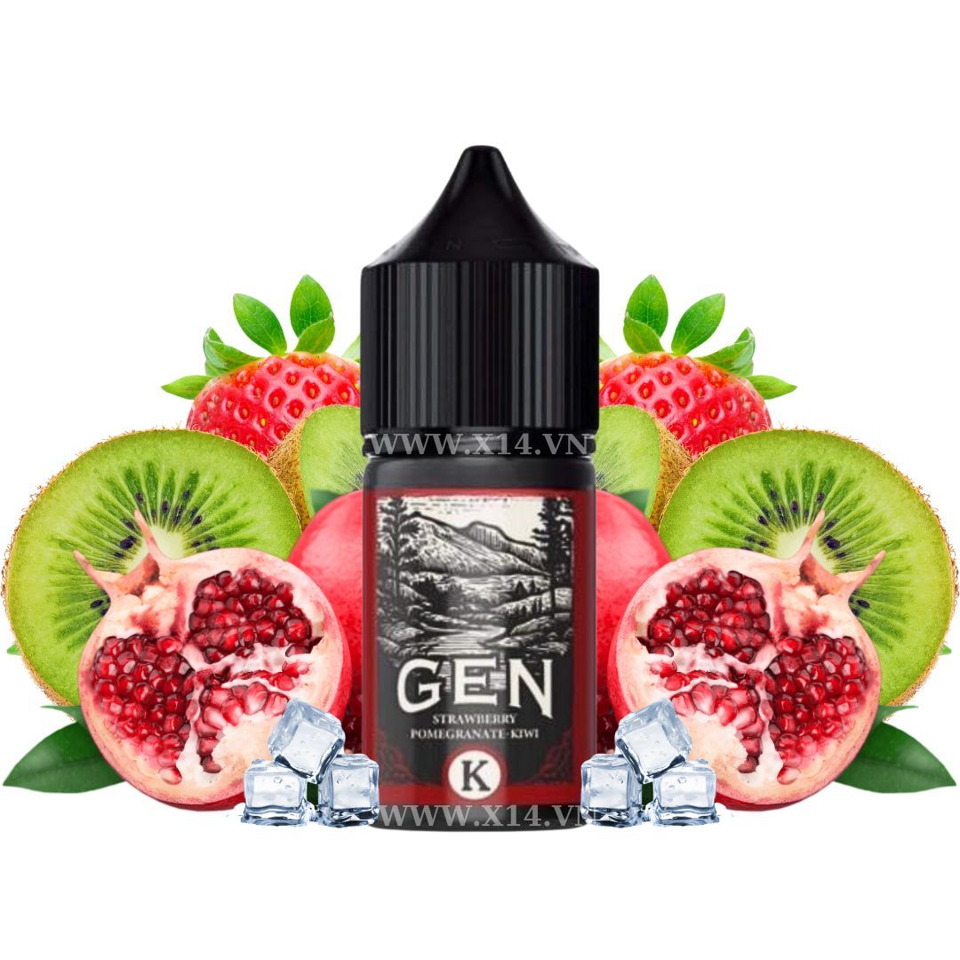 Gen K Dâu Lựu Kiwi (Strawberry Pomegranate Kiwi) 30ml Saltnic