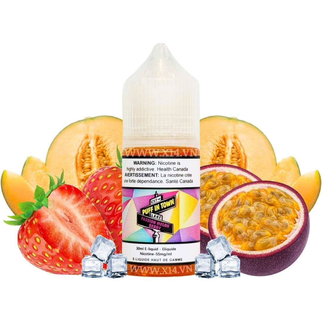 Puff In Town Chanh Dây Dưa Lưới Dâu (Passion Melon Berry) 30ml Saltnic