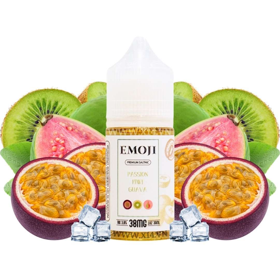 Emoji Ổi Chanh Dây Kiwi (Passionfruit Kiwi Guava) 30ml Saltnic