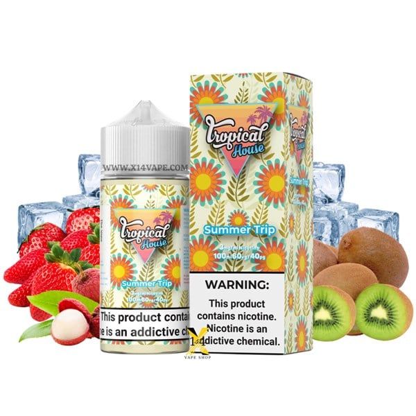 Tropical Summer Trip Vải Dâu Kiwi (Lychee Strawberry Kiwi) 100ml Freebase