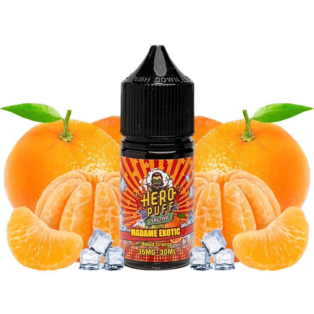 Hero Puff Madame Exotic Cam Lạnh (Orange Ice) 30ml Saltnic