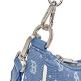 Túi MLB Diamond Monogram Denimlike Jacquard Strap Hobo Bag Boston Red Sox L.Sky Blue 3ABQS023N-43SBL