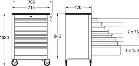  TỦ ĐỒ NGHỀ 8 NGĂN RATIO MTS 350 CHI TIẾT MATADOR 8163 9350 