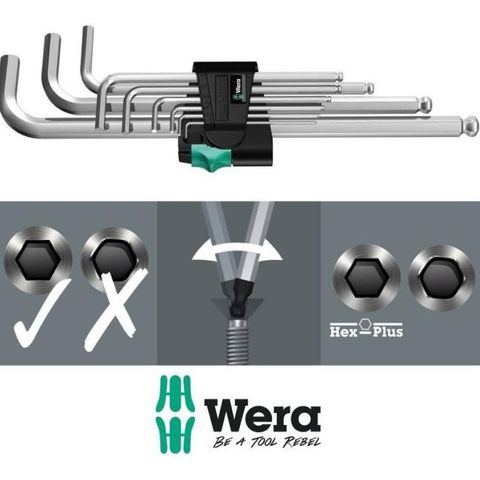  BỘ LỤC GIÁC ĐẦU BI 9 CÁI 950/9 HEX-PLUS WERA 05022087001 