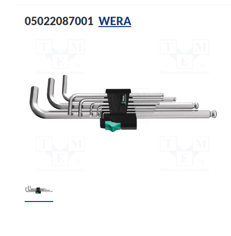  BỘ LỤC GIÁC ĐẦU BI 9 CÁI 950/9 HEX-PLUS WERA 05022087001 