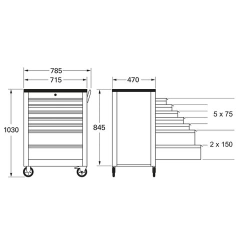  TỦ ĐỒ NGHỀ 7 NGĂN RATIO TRUCK 201 CHI TIẾT MATADOR 8163 9561 