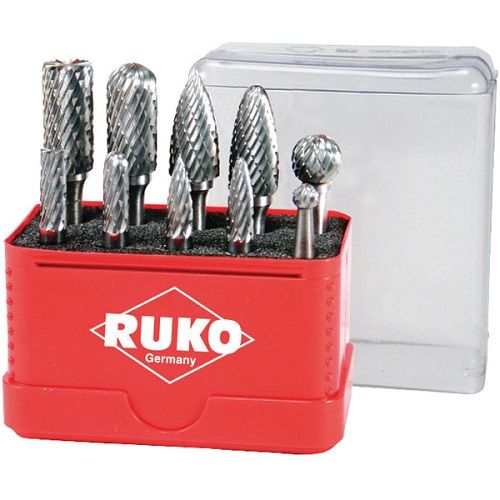  BỘ MŨI MÀI HỢP KIM 10 CÁI RUKO 116002 