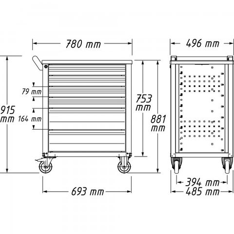  XE ĐẨY DỤNG CỤ 7 NGĂN HAZET 177-7 