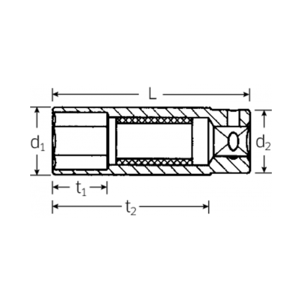  ĐẦU TUÝP LỤC GIÁC MỞ BUGI 18mm - 11/16 ''  STAHLWILLE 4606  02130018 