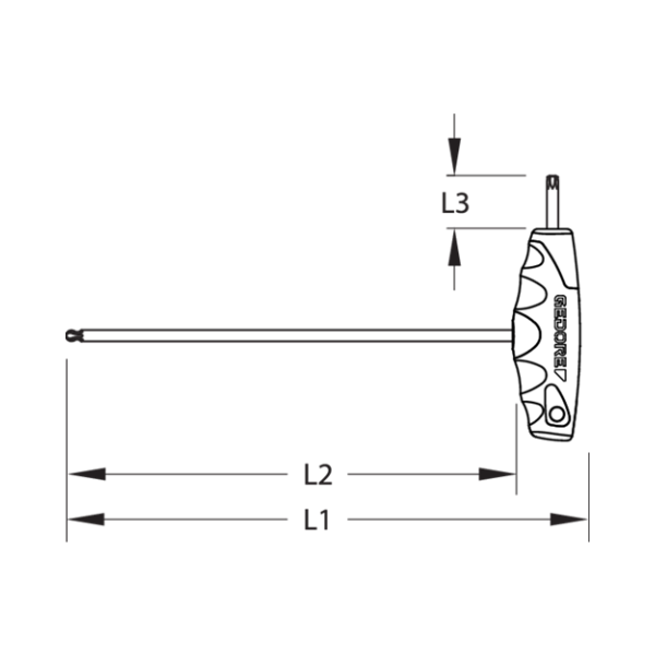  LỤC GIÁC CHỮ T 2 ĐẦU SAO 2C T25x177MM GEDORE NO. DT 2143 KTX T25  2647516 