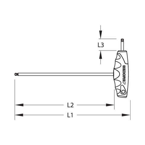  LỤC GIÁC CHỮ T 2 ĐẦU SAO 2C T20x152MM GEDORE NO. DT 2143 KTX T20  2647508 