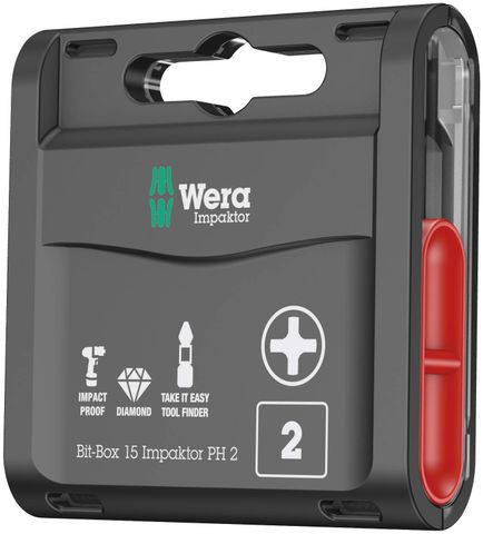  BỘ ĐẦU VÍT BAKE 15 CÁI PH 2x25 MM WERA 05057752001 