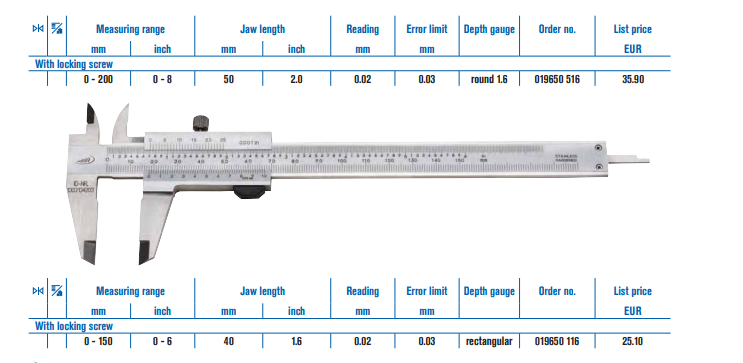  THƯỚC CẶP BỎ TÚI DIN 862 150MM HELIOS PREISSER 0196 501 05 