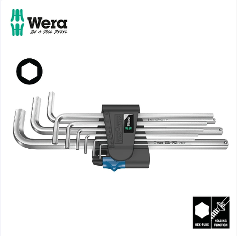  BỘ LỤC GIÁC ĐẦU BẰNG HỆ MÉT 9 CÁI 950/9 L HEX-PLUS HF WERA 05022130001 