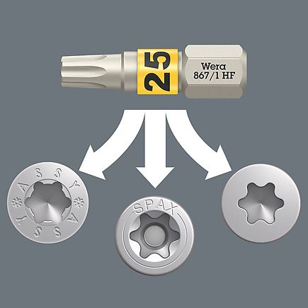  BỘ ĐẦU VÍT 12 CHI TIẾT CHO GỖ TX HF 1 WERA 05057435001 