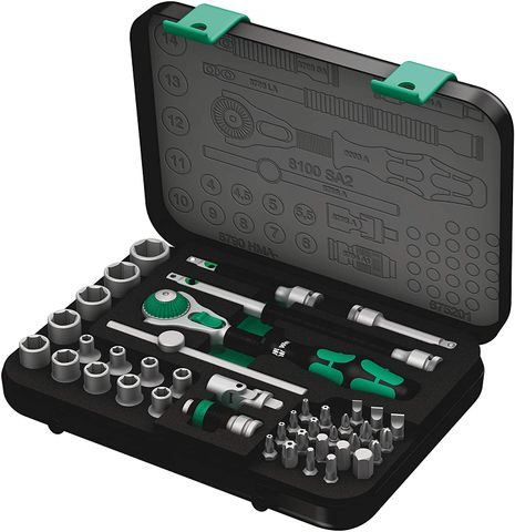  BỘ TUÝP 8100 SA 2 ZYKLOP SPEED RATCHET SET 1/4 42 CHI TIẾT HỆ MÉT WERA 05003533001 