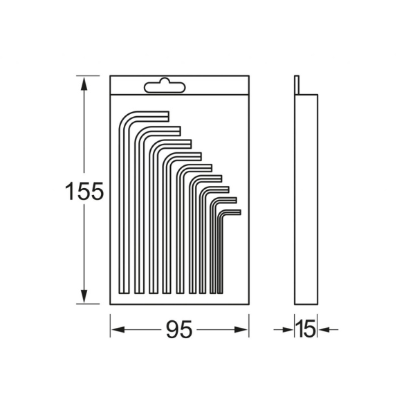  BỘ LỤC GIÁC NGẮN HỆ MÉT 9 CHI TIẾT 1,5-10MM MATADOR  0440 9090 