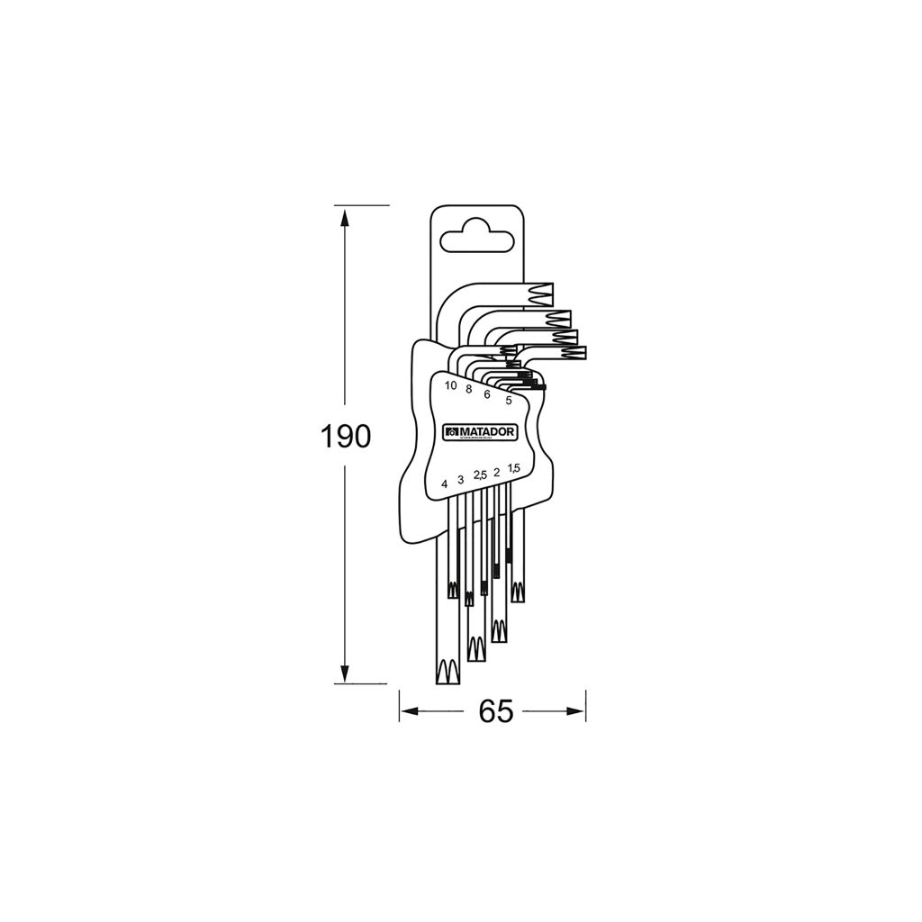  BỘ KHÓA BÔNG ĐẦU BI 9 CHI TIẾT T10 -T50 MATADOR 0444 9090 