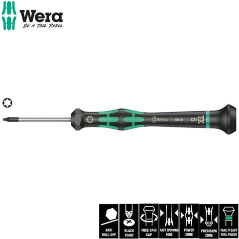  2067 TORX HF TUA VÍT ĐIỆN TỬ ĐẦU BÔNG TX4x40MM WERA 05118180001 