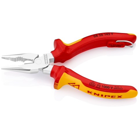  KÌM RĂNG MŨI NHỌN CÁCH ĐIỆN 1000V 145MM KNIPEX 08 26 145T 