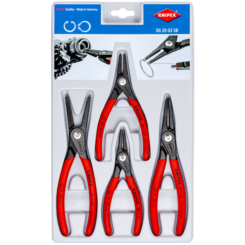  BỘ KÌM MỞ PHE TRONG NGOÀI THẲNG 4 CÁI KNIPEX 00 20 03 SB 