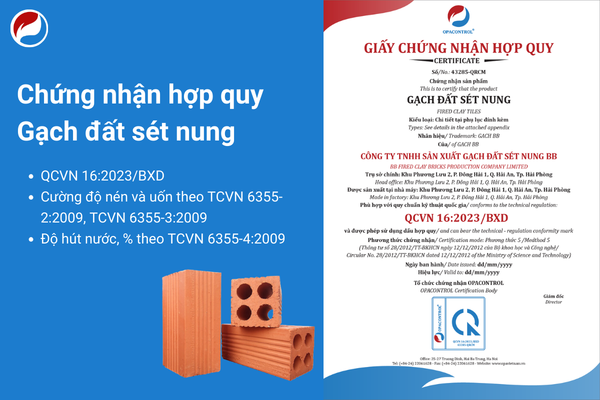 Chứng nhận hợp quy gạch đất sét nung theo QCVN 16:2023/BXD