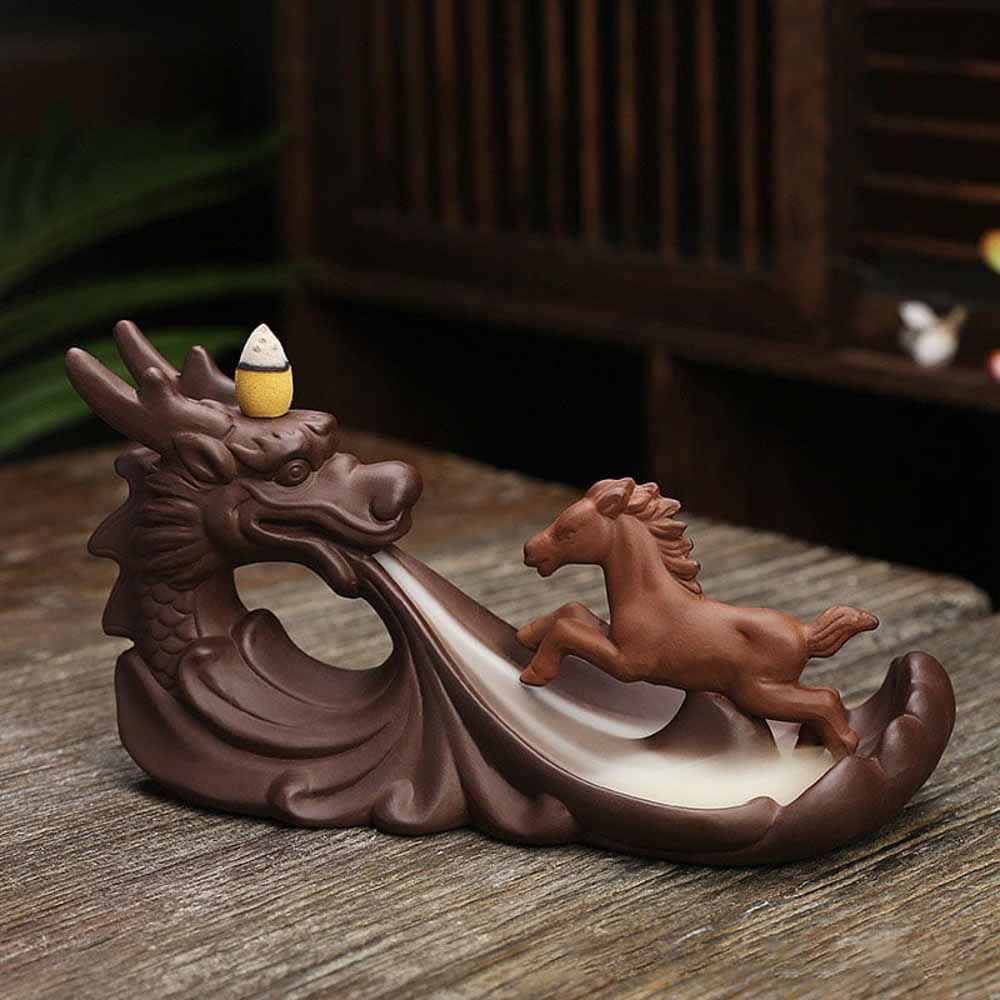 Thác khói long mã bằng gốm