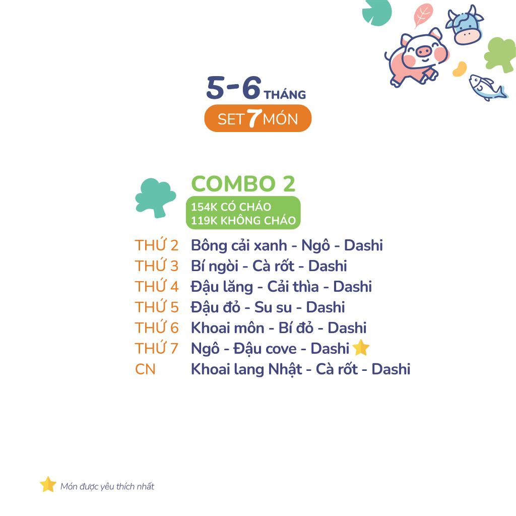(COMBO 5-6 THÁNG) Set 7 món Combo 2