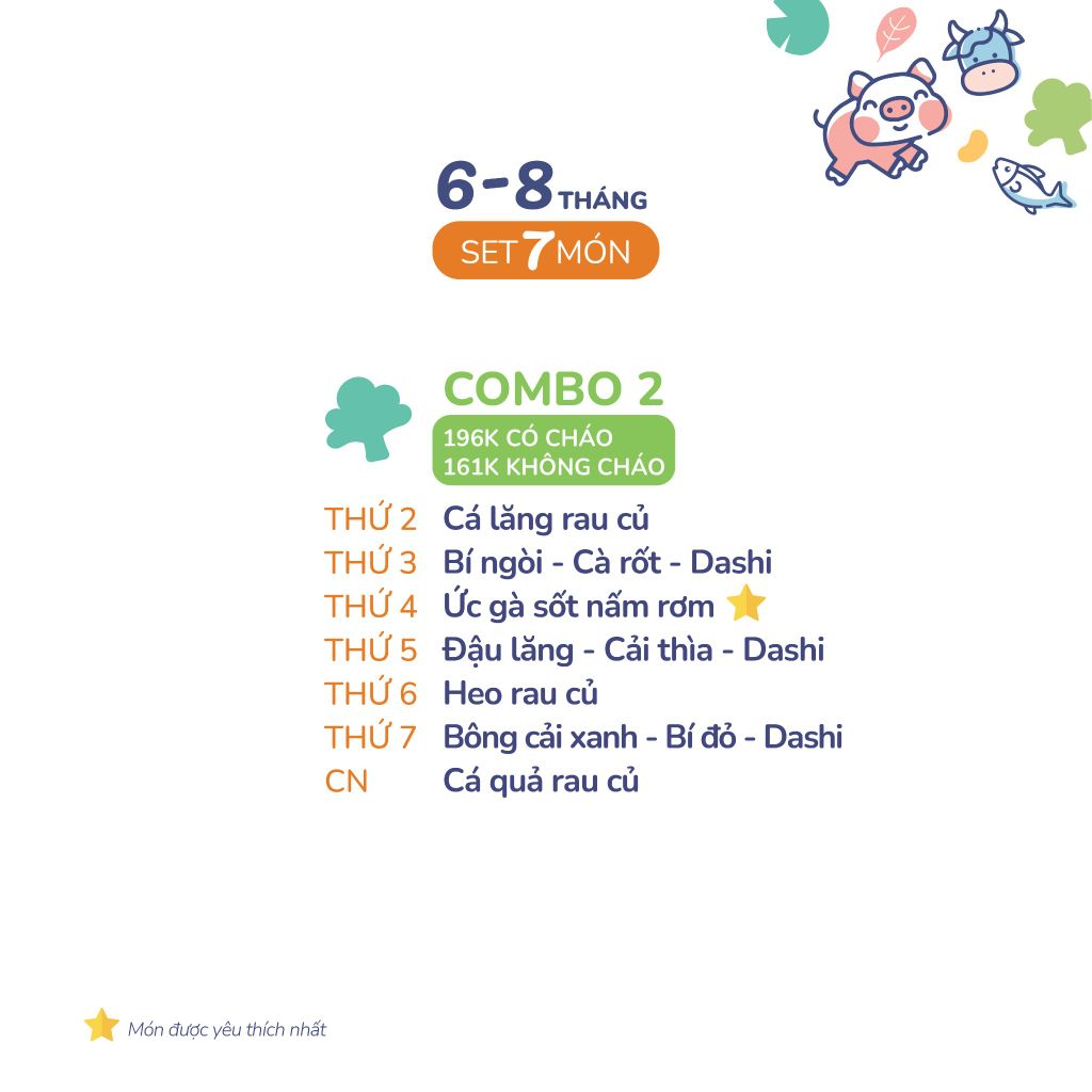 (COMBO 6-8 THÁNG) Set 7 món Combo 2