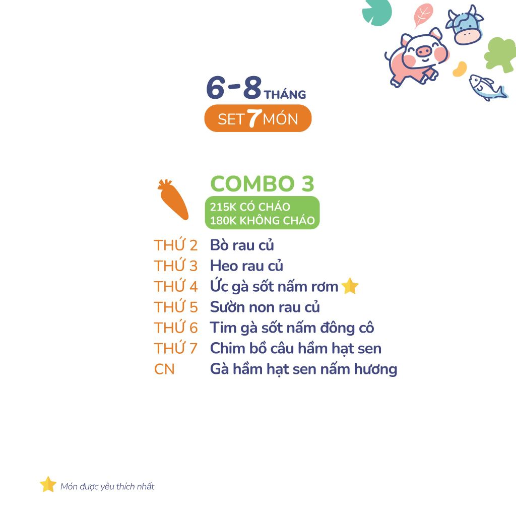 (COMBO 6-8 THÁNG) Set 7 món Combo 3