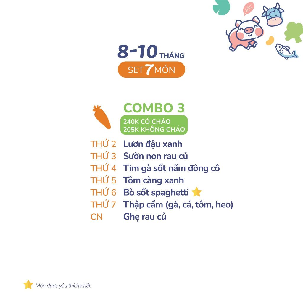(COMBO 8-10 THÁNG) Set 7 món Combo 3