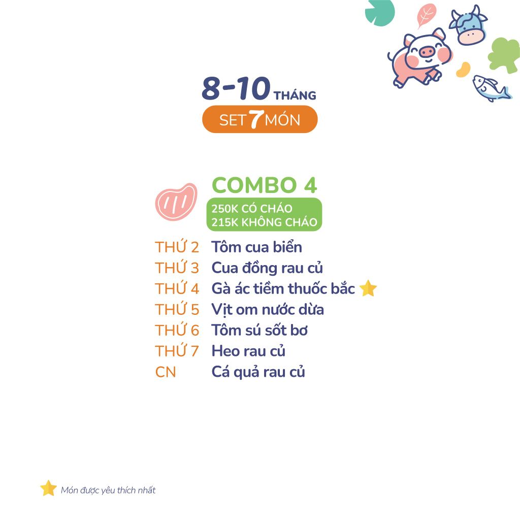 (COMBO 8-10 THÁNG) Set 7 món Combo 4