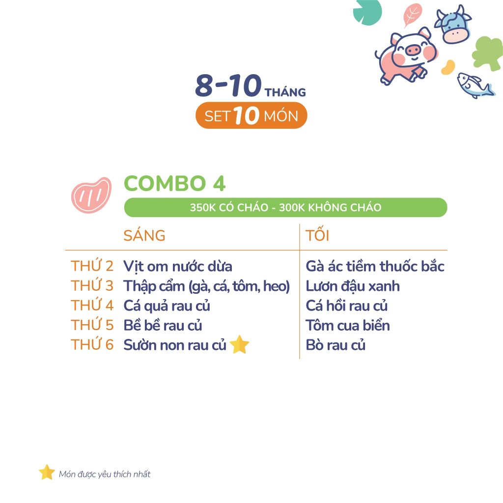 (COMBO 8-10 THÁNG) Set 10 món Combo 4