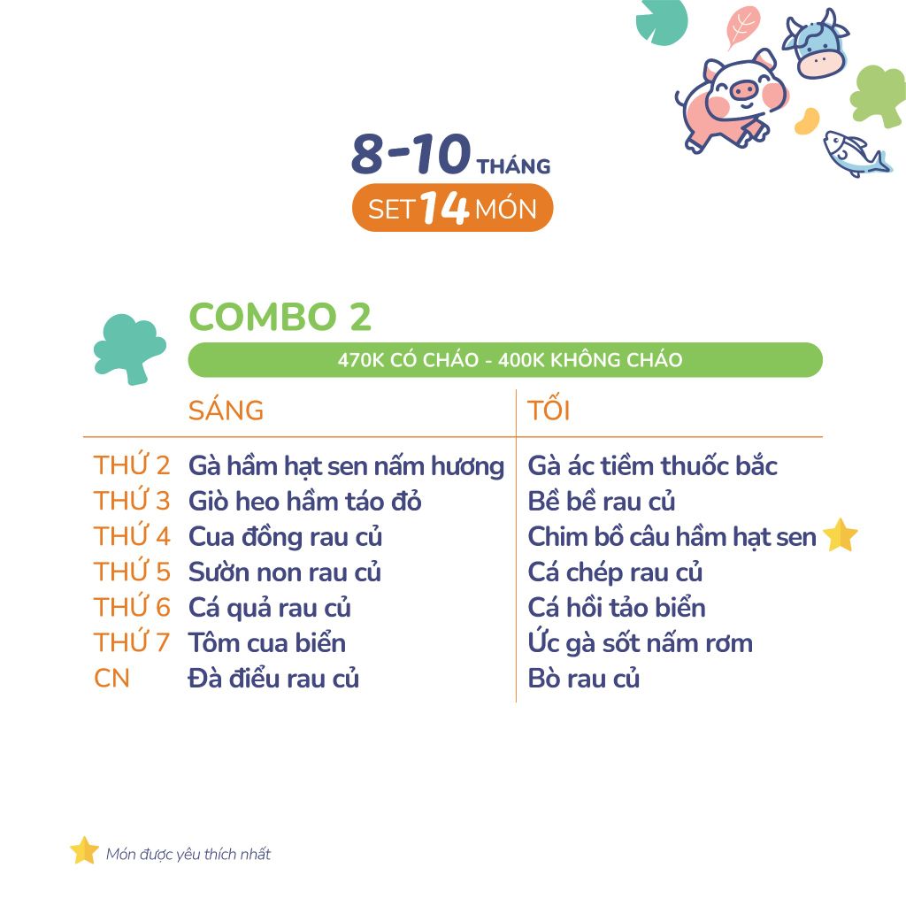 (COMBO 8-10 THÁNG) Set 14 món Combo 2