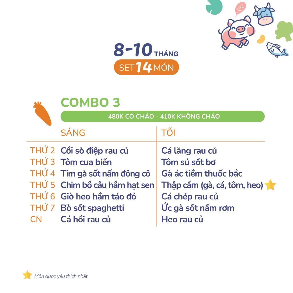 (COMBO 8-10 THÁNG) Set 14 món Combo 3